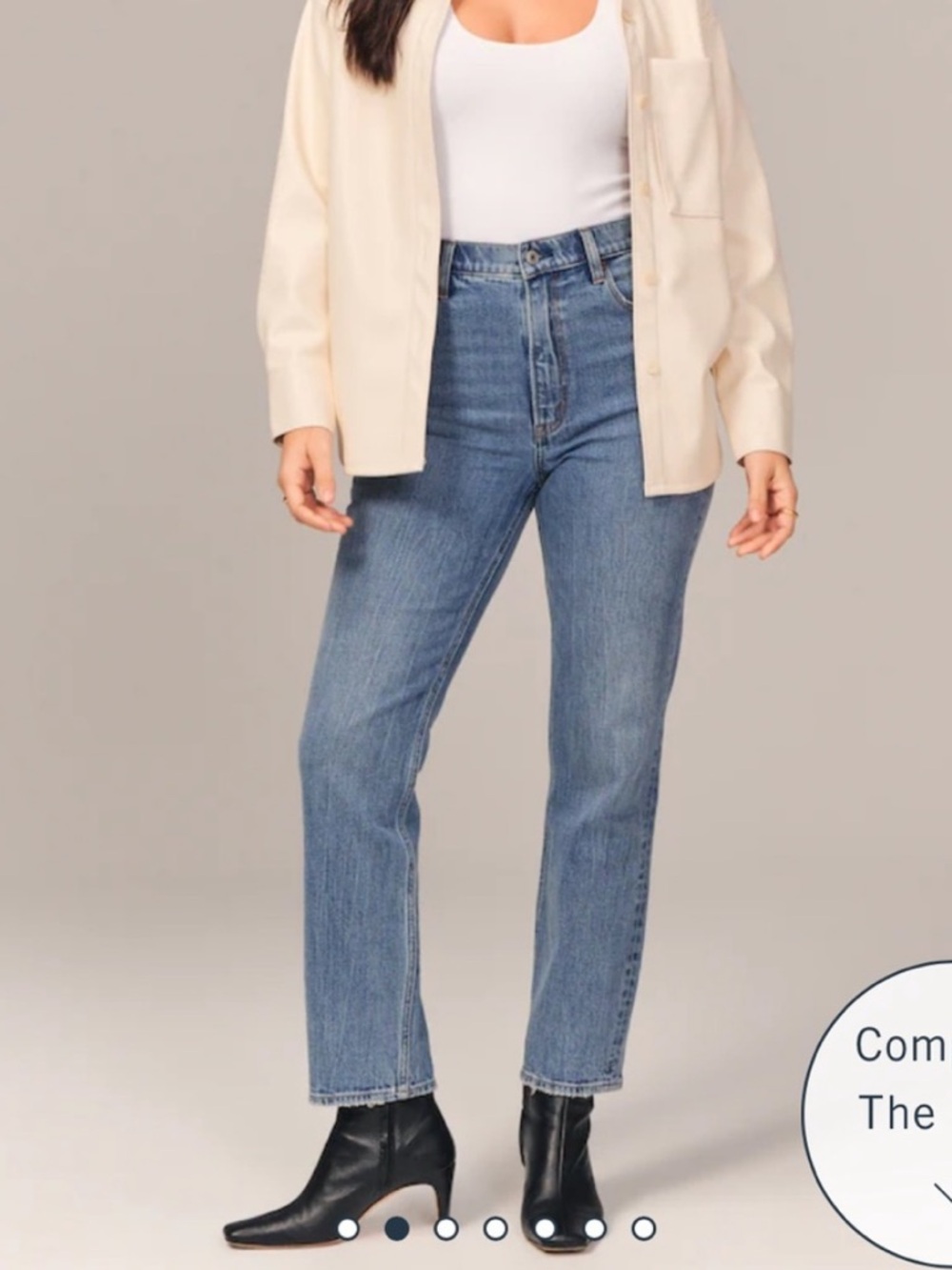 Abercrombie & Fitch The Ankle Straight Ultra High Rise Jeans - Mid Wash - 10L